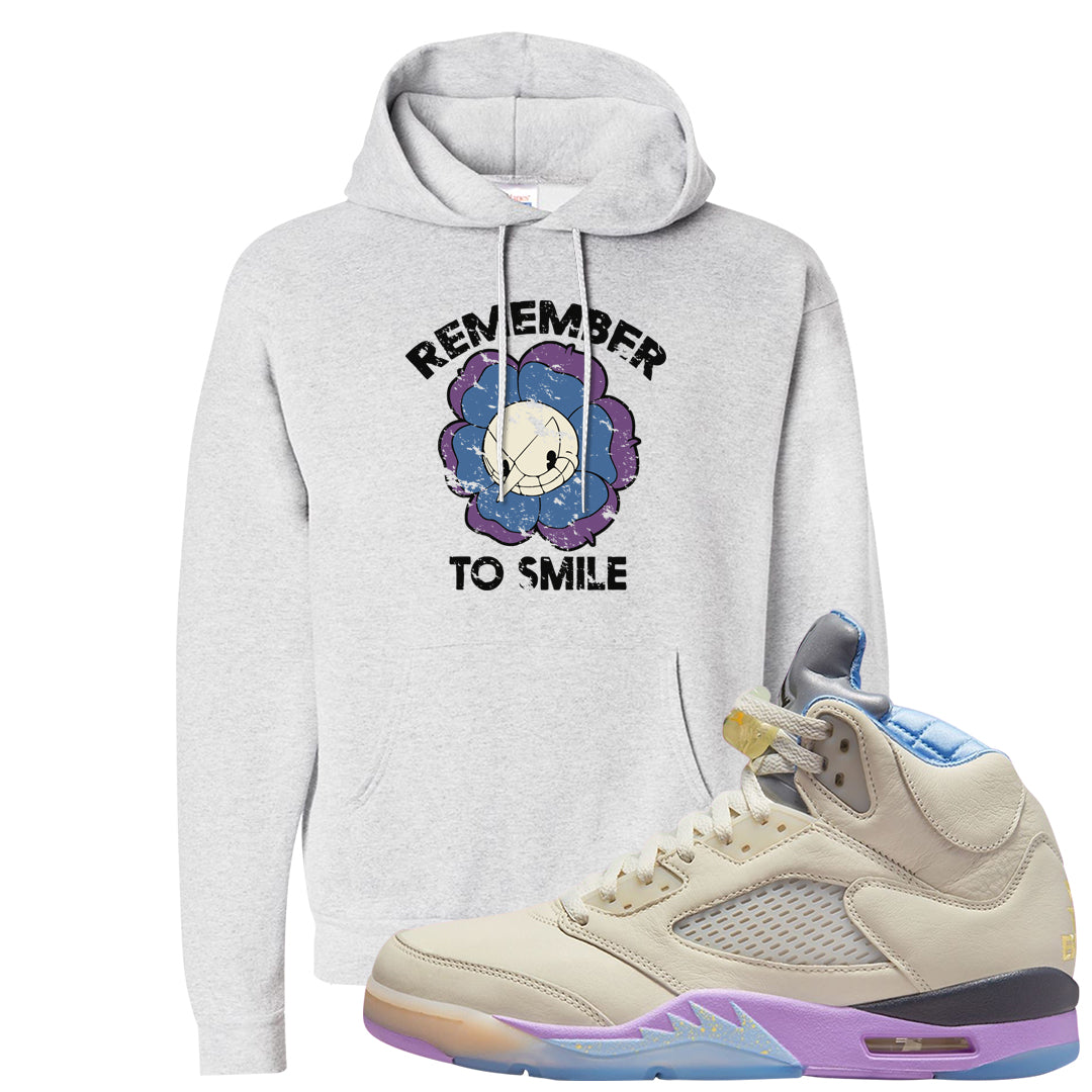 Sail Washed Yellow Violet Star 5s Hoodie | Remember To Smile, Ash
