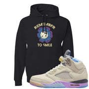 Sail Washed Yellow Violet Star 5s Hoodie | Remember To Smile, Black