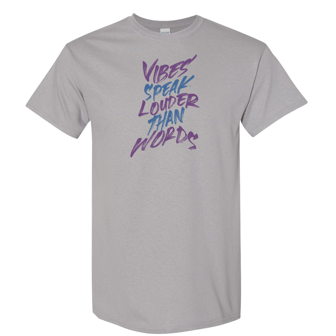 Sail Washed Yellow Violet Star 5s T Shirt | Vibes Speak Louder Than Words, Gravel
