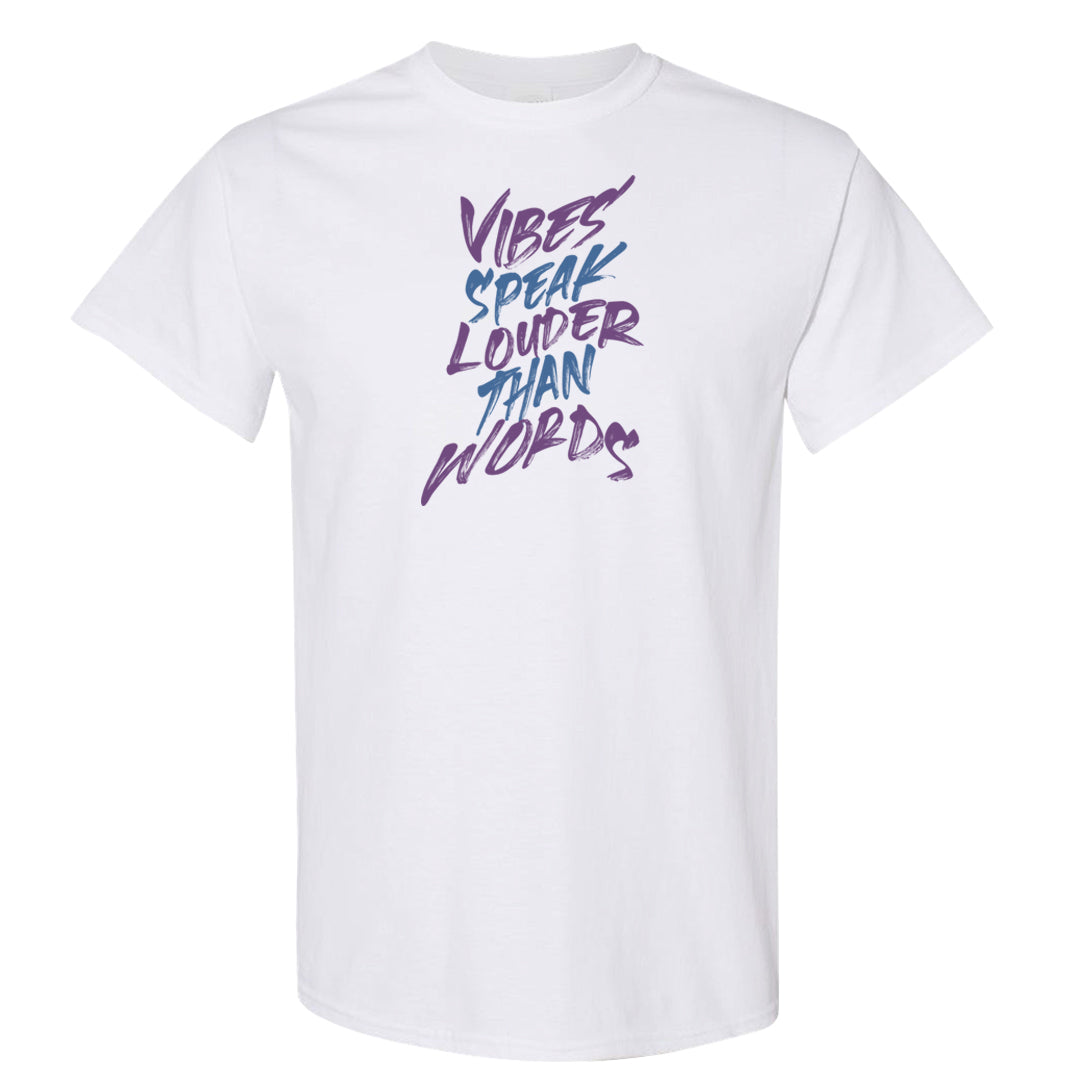 Sail Washed Yellow Violet Star 5s T Shirt | Vibes Speak Louder Than Words, White