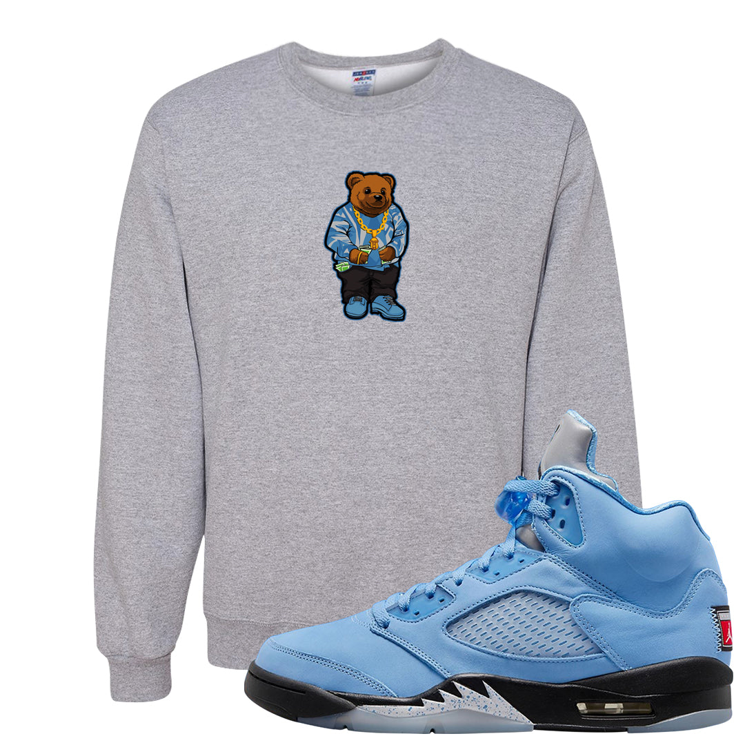 UNC 5s Crewneck Sweatshirt | Sweater Bear, Ash