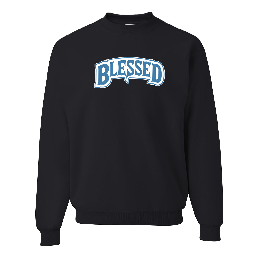 UNC 5s Crewneck Sweatshirt | Blessed Arch, Black
