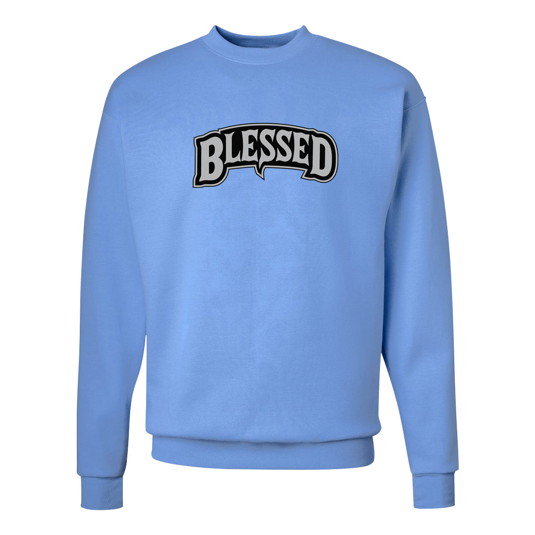 UNC 5s Crewneck Sweatshirt | Blessed Arch, Carolina Blue