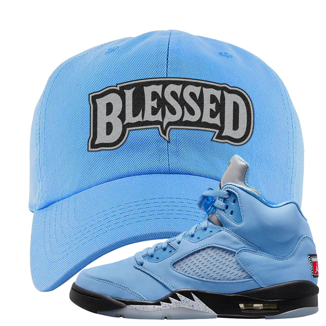 UNC 5s Dad Hat | Blessed Arch, Carolina Blue