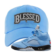 UNC 5s Dad Hat | Blessed Arch, Carolina Blue