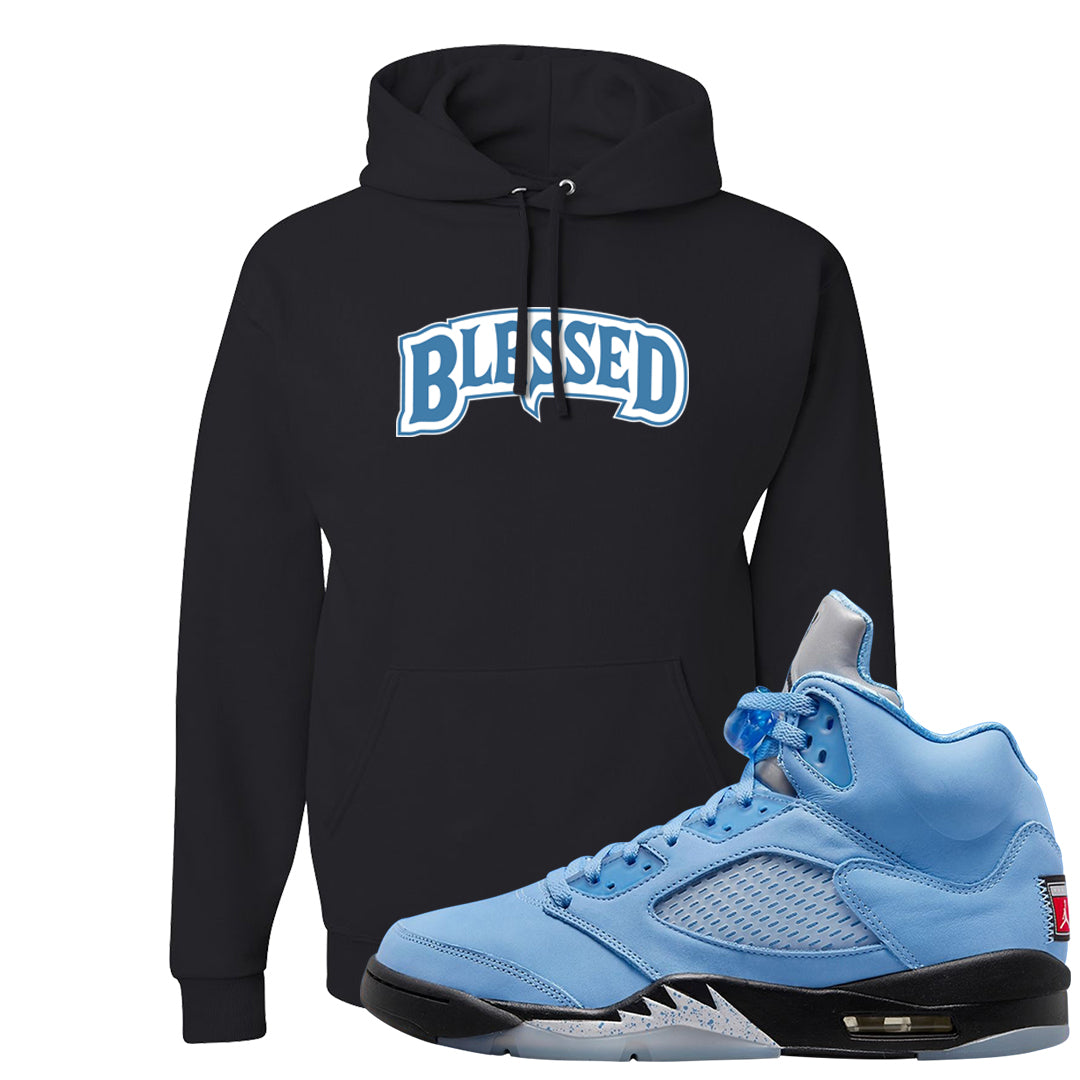 UNC 5s Hoodie | Blessed Arch, Black