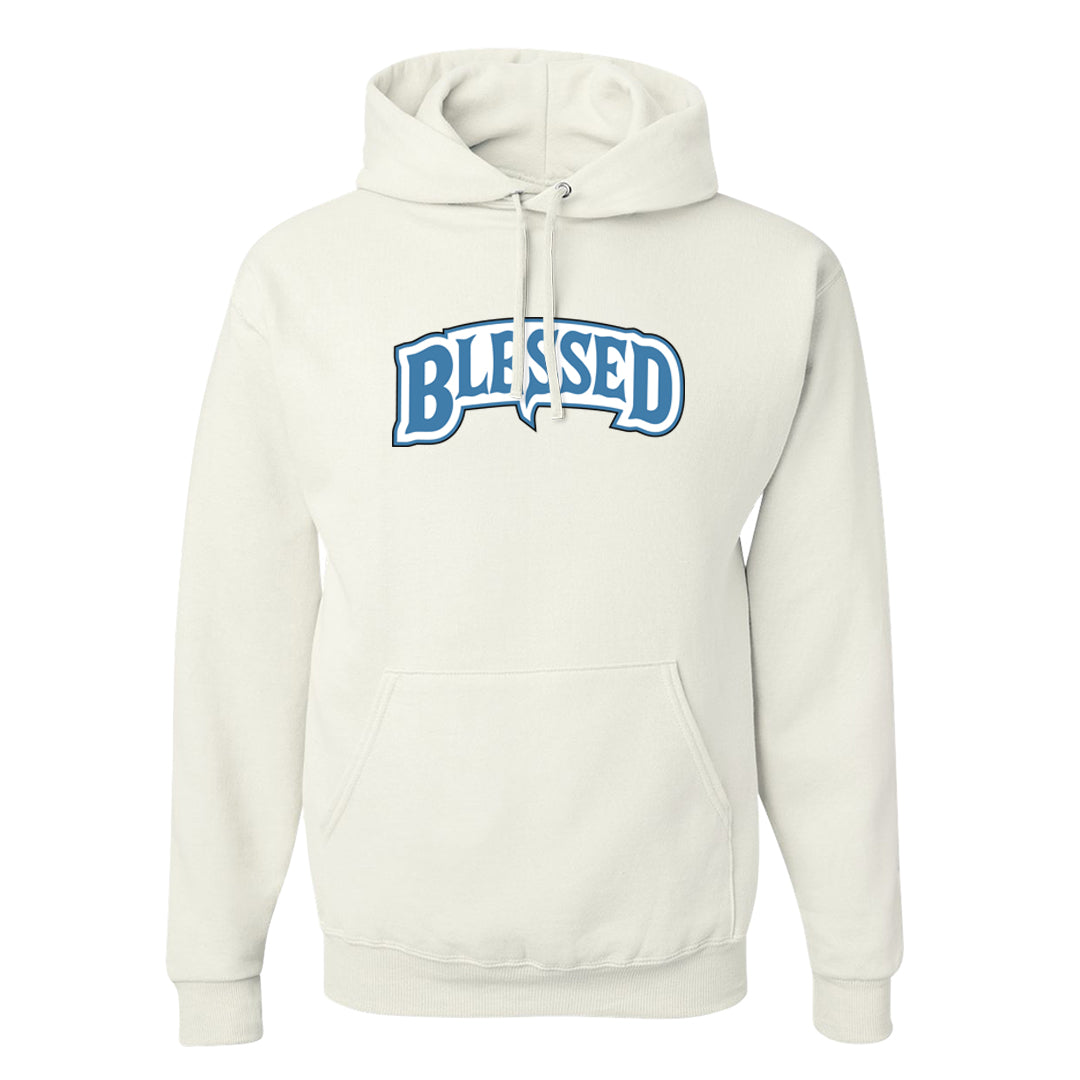 UNC 5s Hoodie | Blessed Arch, White