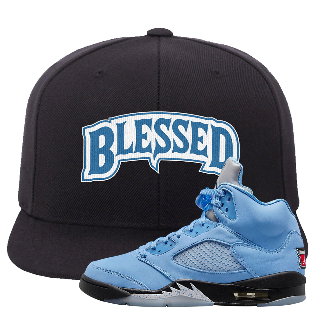 UNC 5s Snapback Hat | Blessed Arch, Black