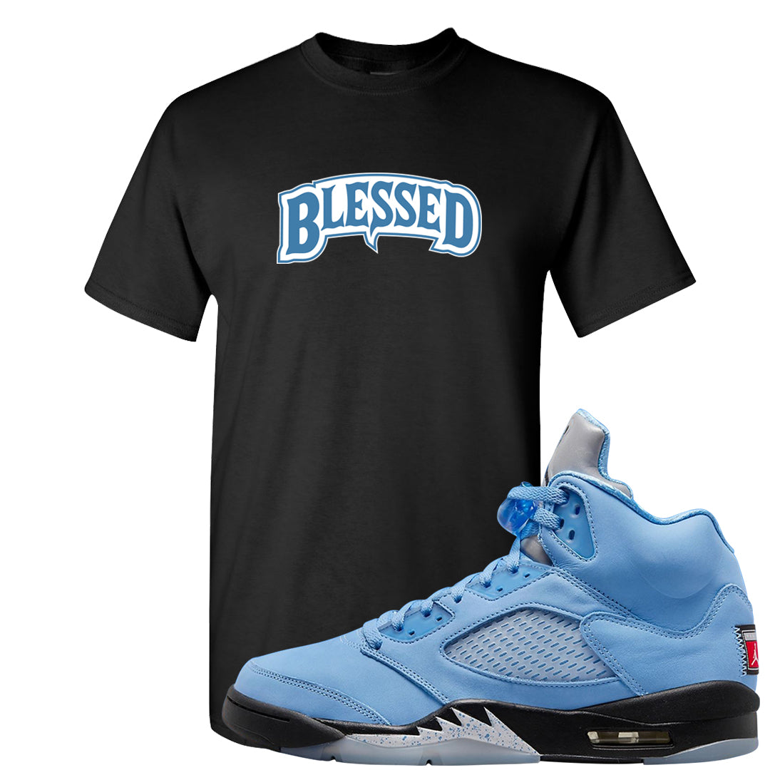 UNC 5s T Shirt | Blessed Arch, Black