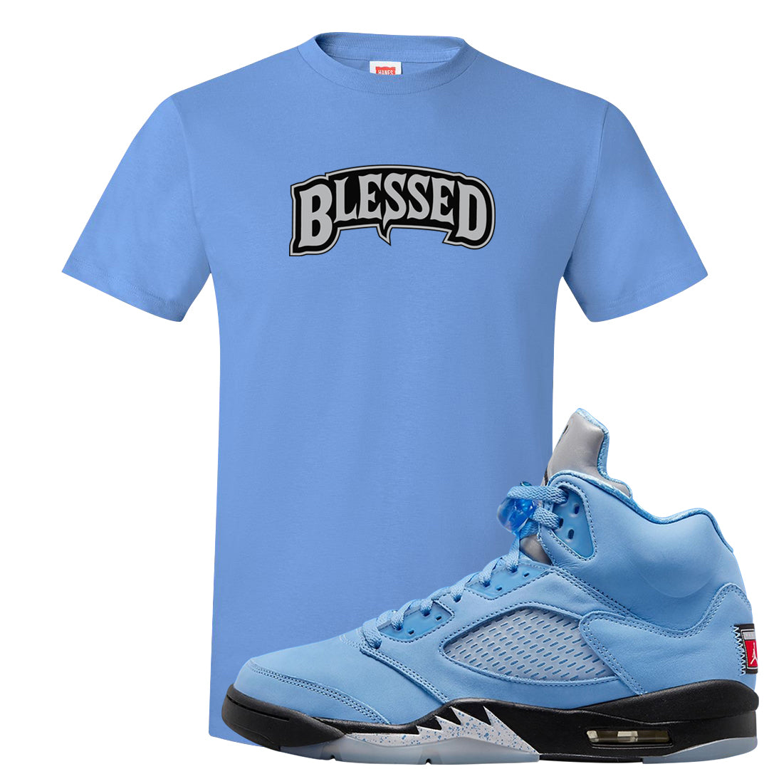 UNC 5s T Shirt | Blessed Arch, Carolina Blue