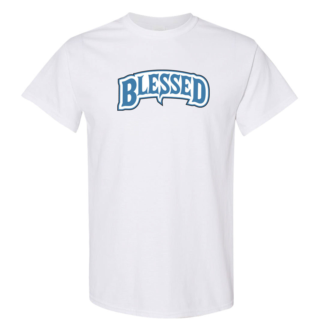 UNC 5s T Shirt | Blessed Arch, White