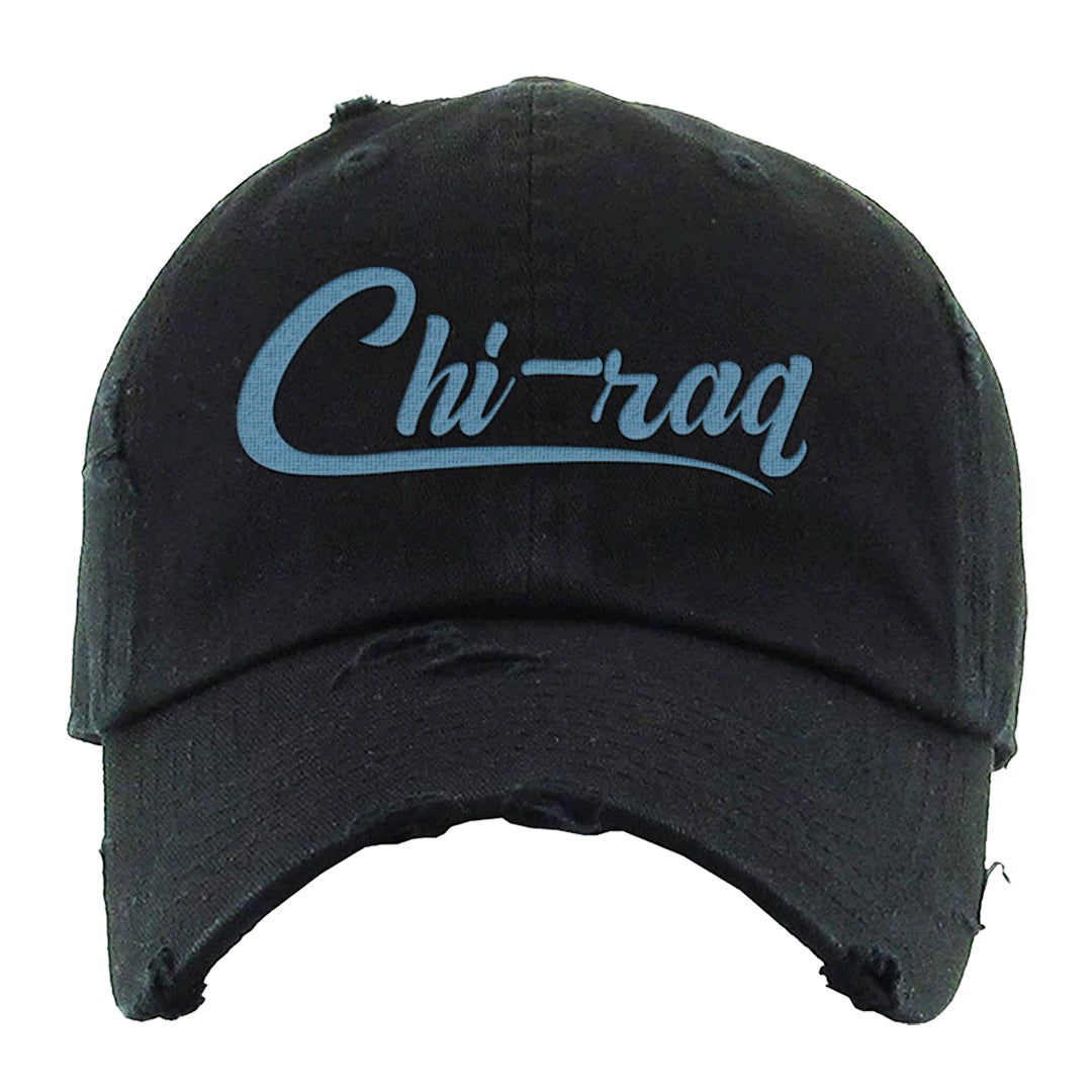 UNC 5s Distressed Dad Hat | Chiraq, Black