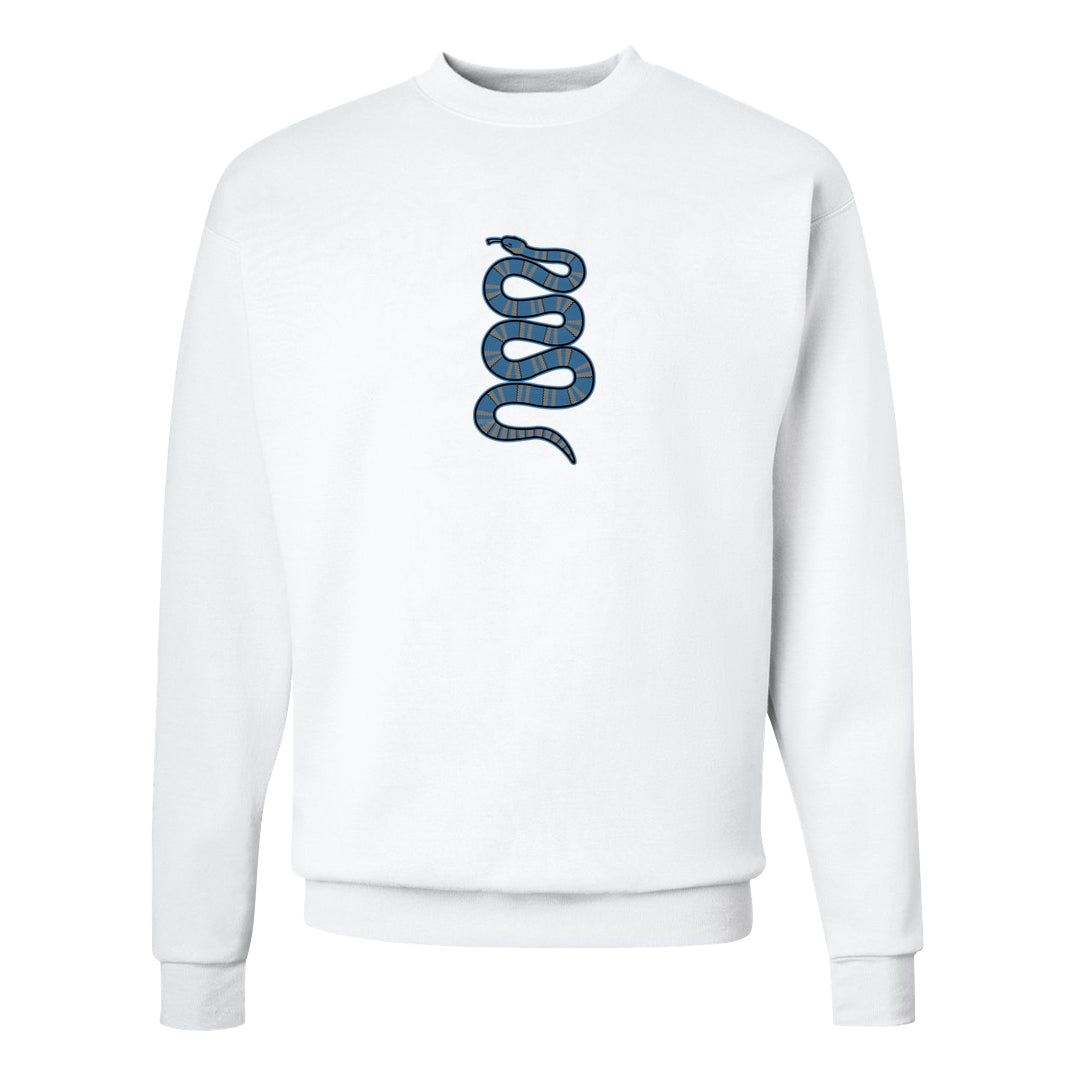UNC 5s Crewneck Sweatshirt | Coiled Snake, White
