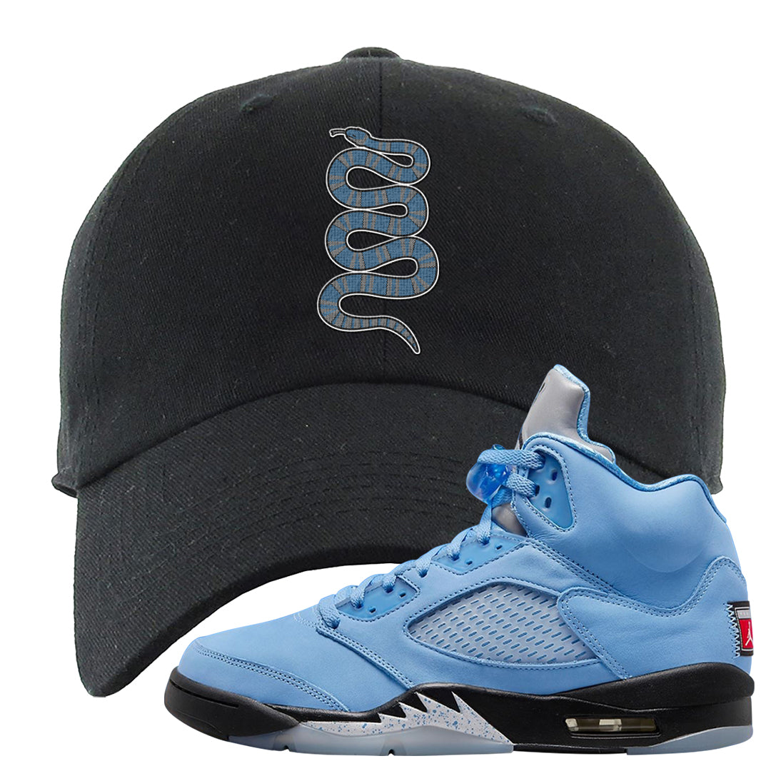 UNC 5s Dad Hat | Coiled Snake, Black