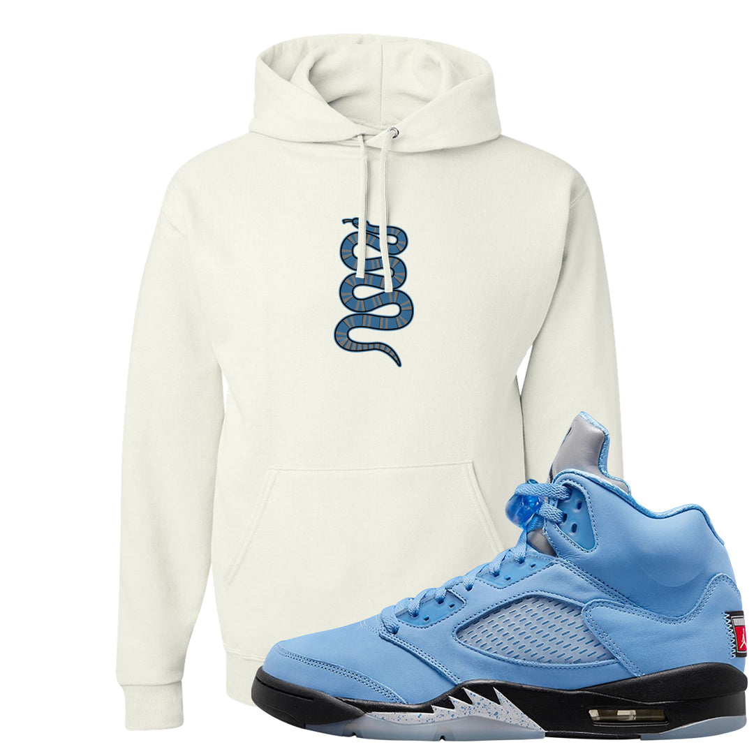 UNC 5s Hoodie | Coiled Snake, White
