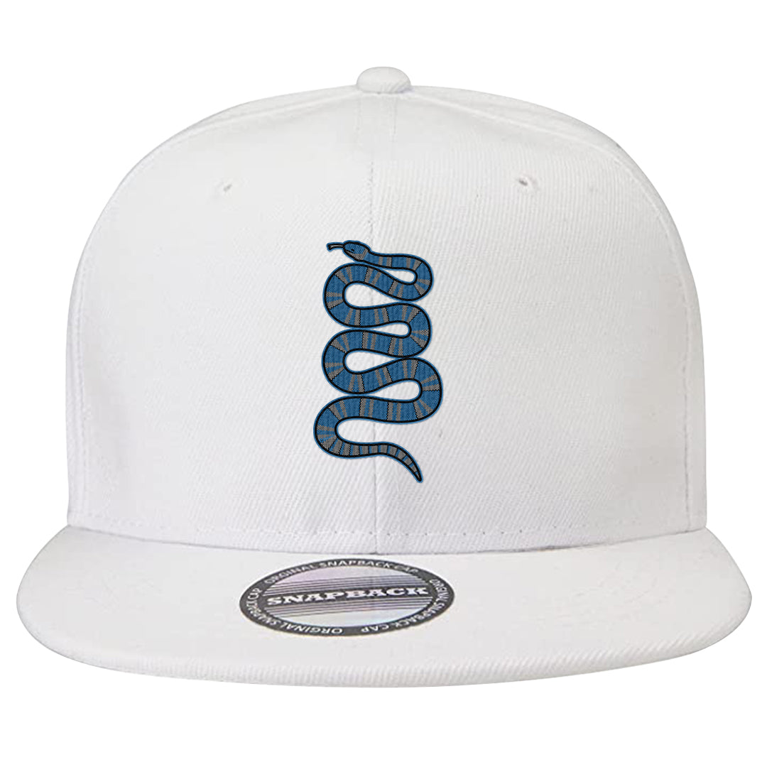 UNC 5s Snapback Hat | Coiled Snake, White
