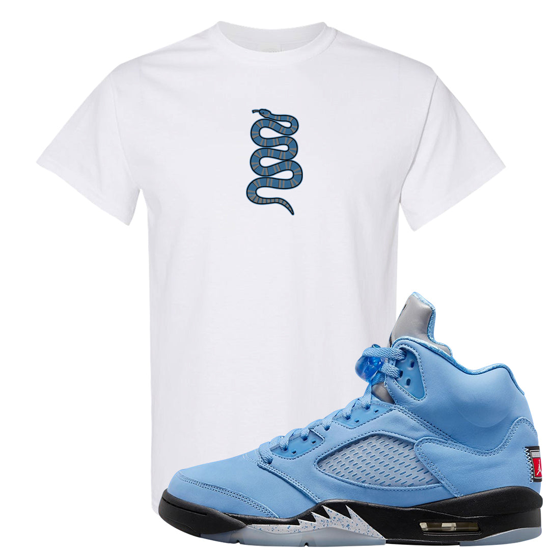 UNC 5s T Shirt | Coiled Snake, White