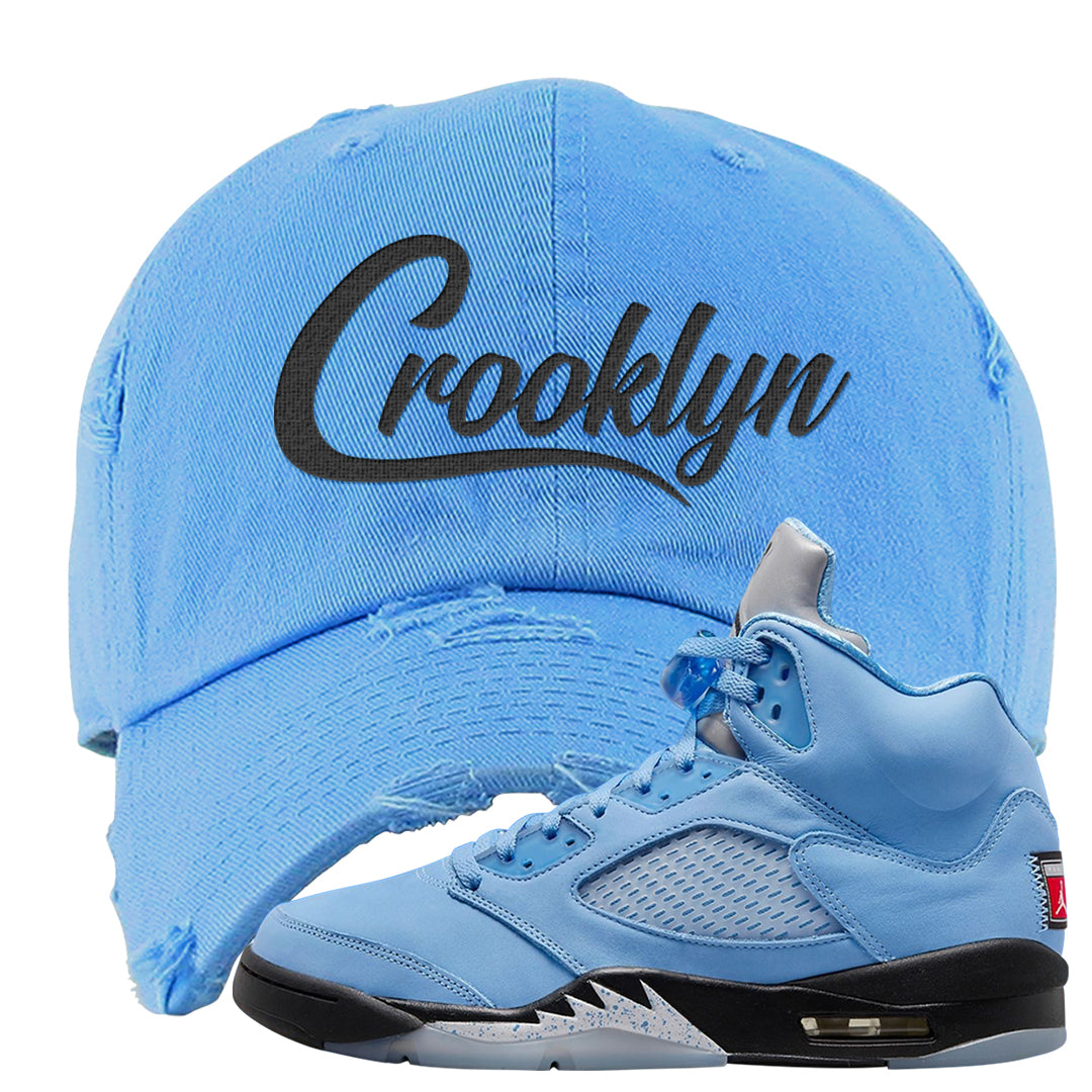 UNC 5s Distressed Dad Hat | Crooklyn, Carolina Blue