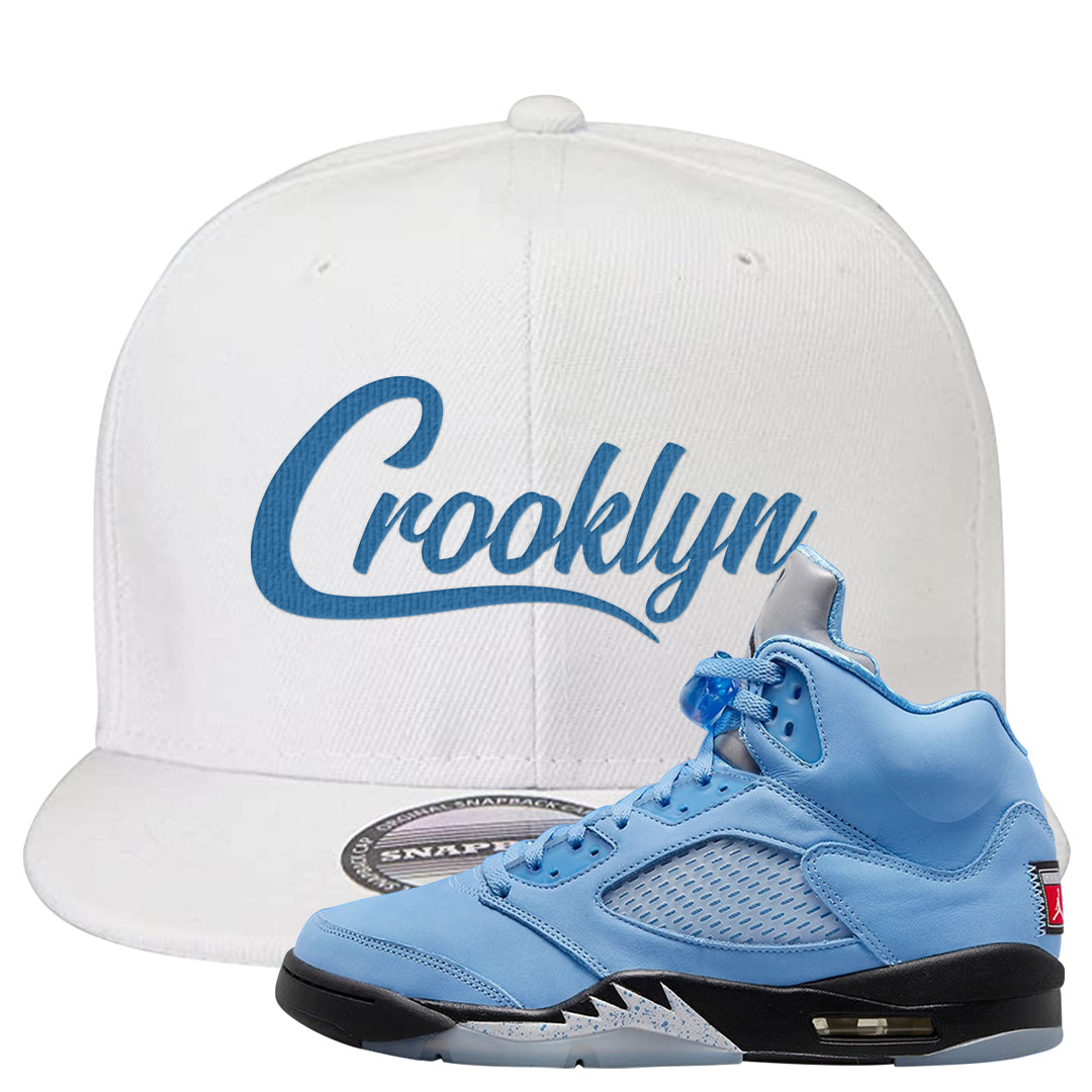 UNC 5s Snapback Hat | Crooklyn, White