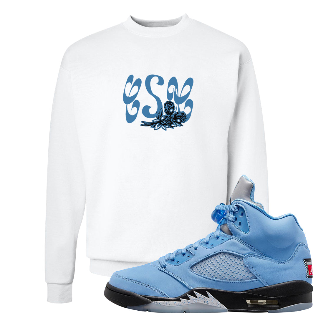 UNC 5s Crewneck Sweatshirt | Certified Sneakerhead, White