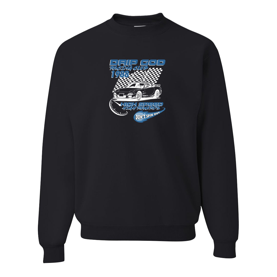 UNC 5s Crewneck Sweatshirt | Drip God Racing Club, Black