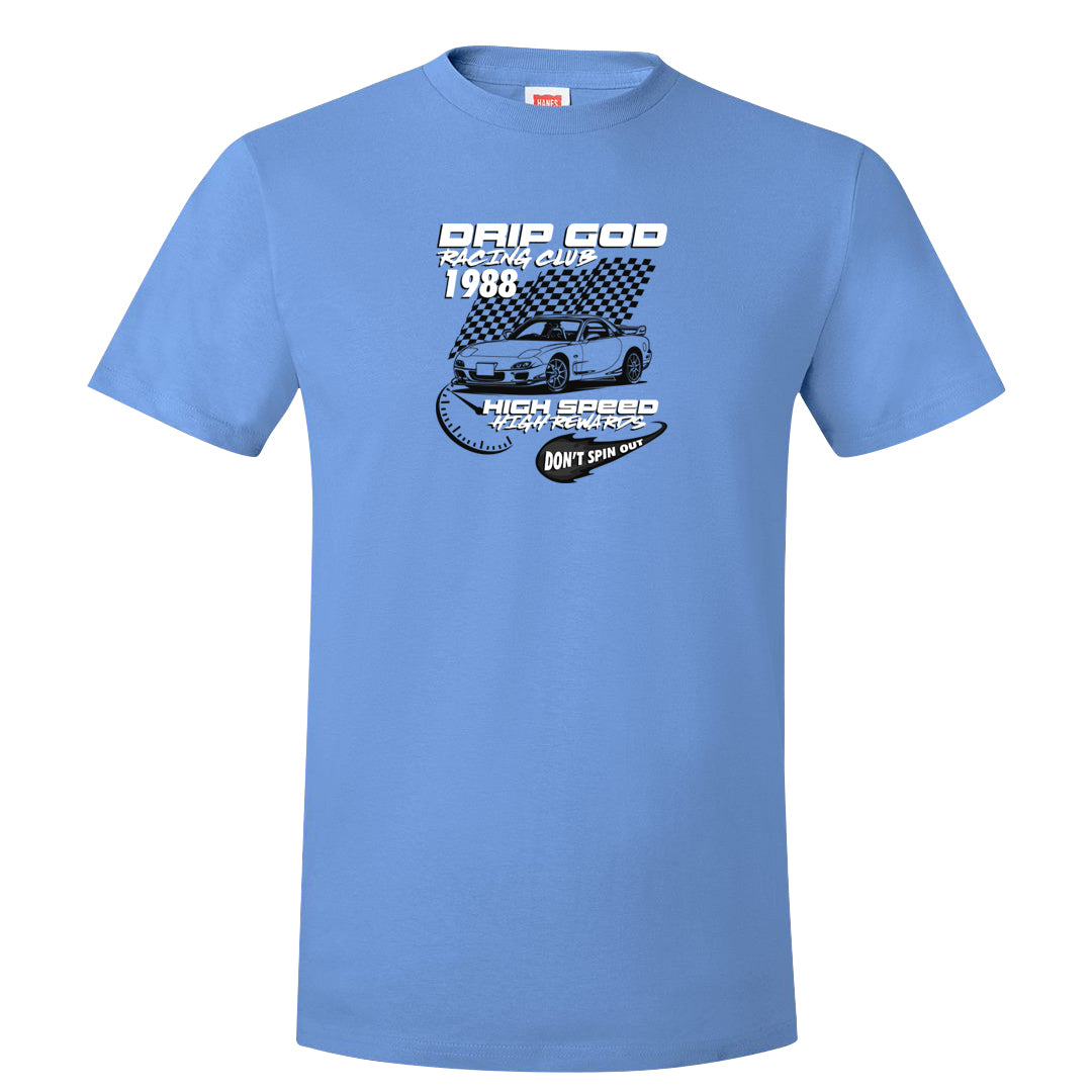 UNC 5s T Shirt | Drip God Racing Club, Carolina Blue