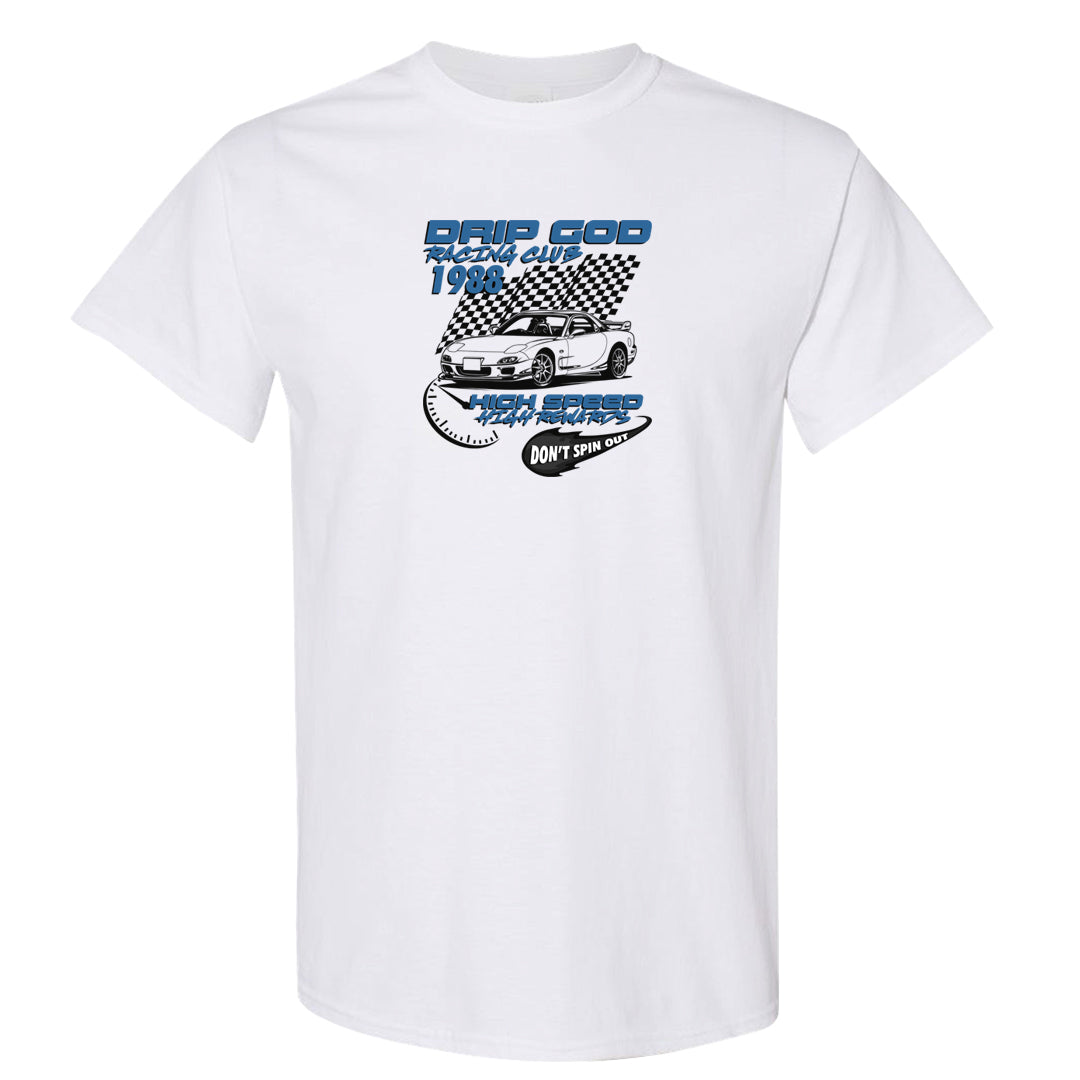 UNC 5s T Shirt | Drip God Racing Club, White