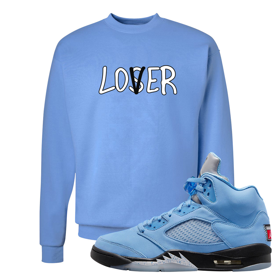 UNC 5s Crewneck Sweatshirt | Lover, Carolina Blue