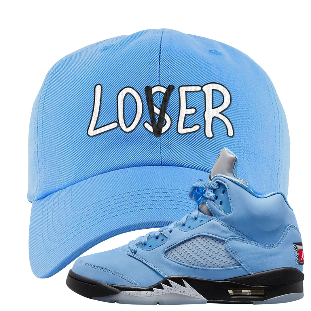 UNC 5s Dad Hat | Lover, Carolina Blue