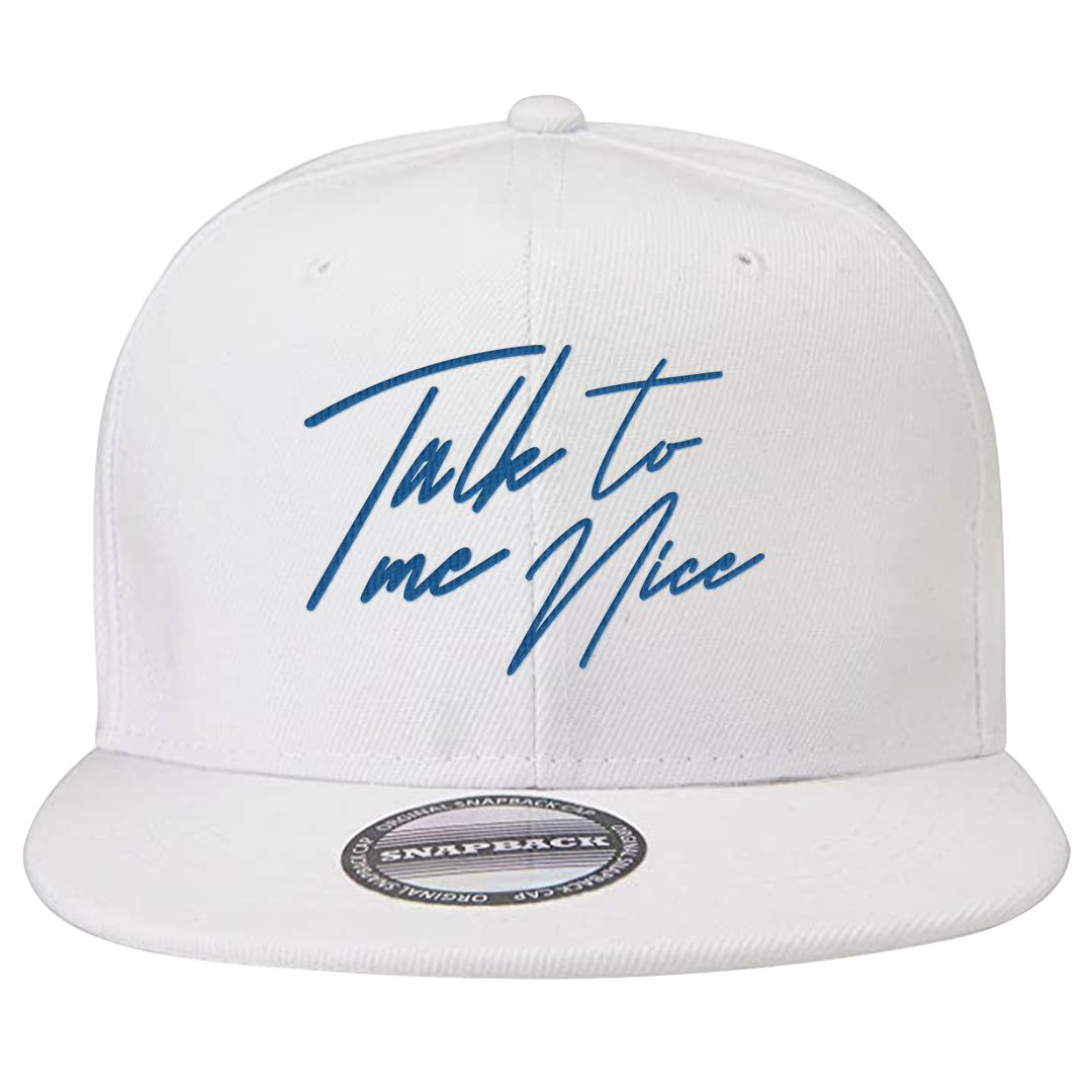 UNC 5s Snapback Hat | Talk To Me Nice, White