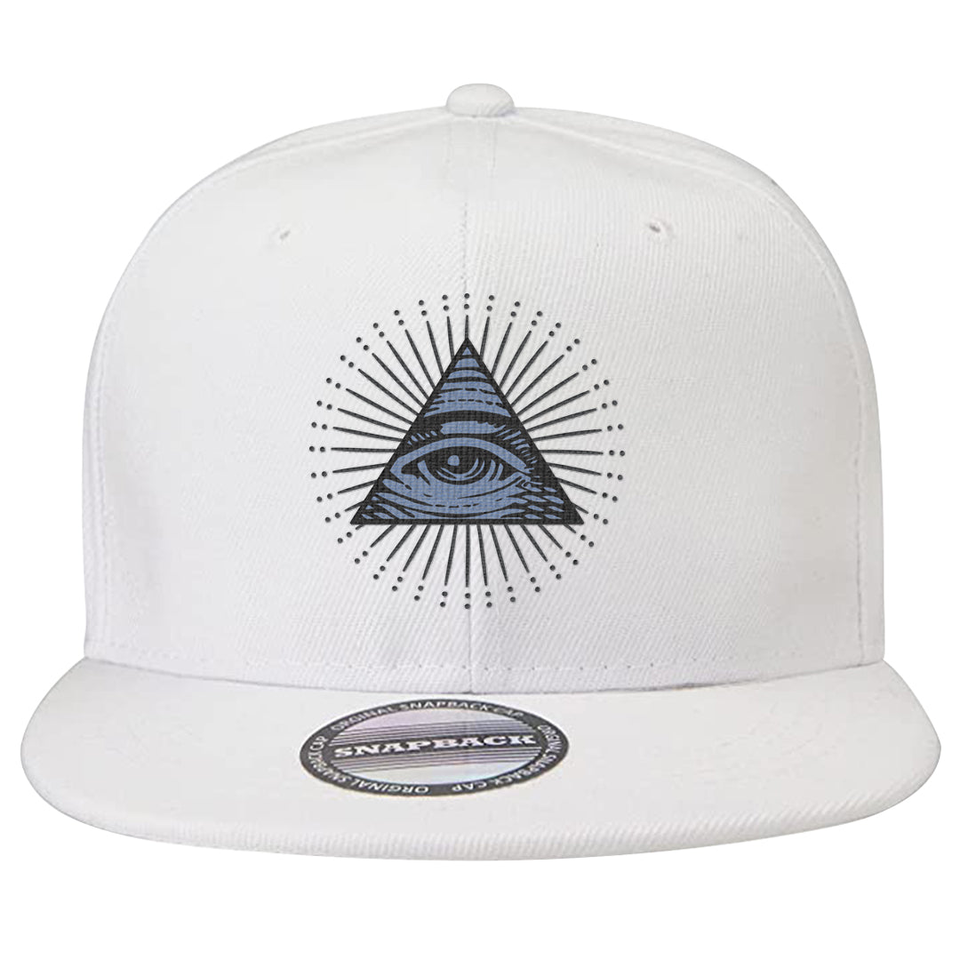 Cool Grey 6s Snapback Hat | All Seeing Eye, White