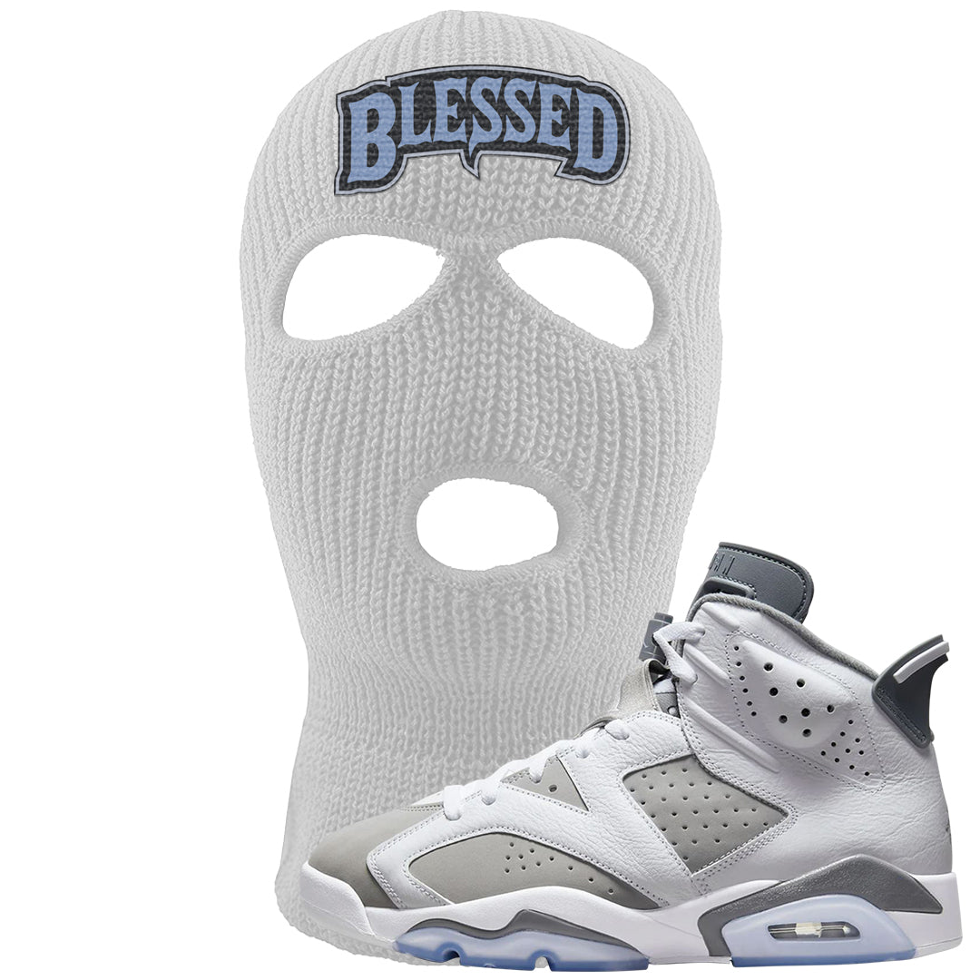 Cool Grey 6s Ski Mask | Blessed Arch, White