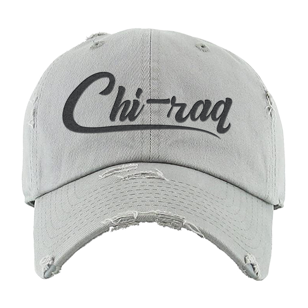 Cool Grey 6s Distressed Dad Hat | Chiraq, Light Gray