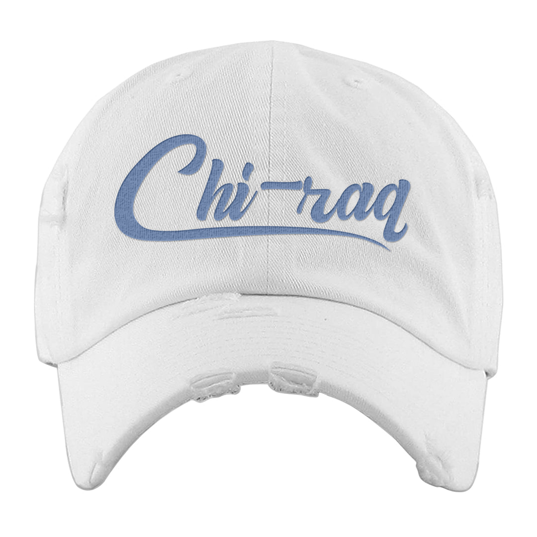 Cool Grey 6s Distressed Dad Hat | Chiraq, White