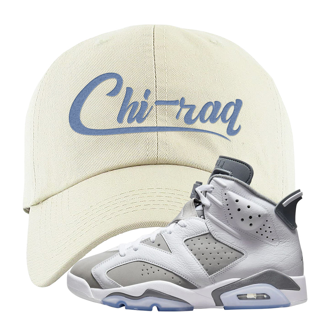 Cool Grey 6s Dad Hat | Chiraq, White