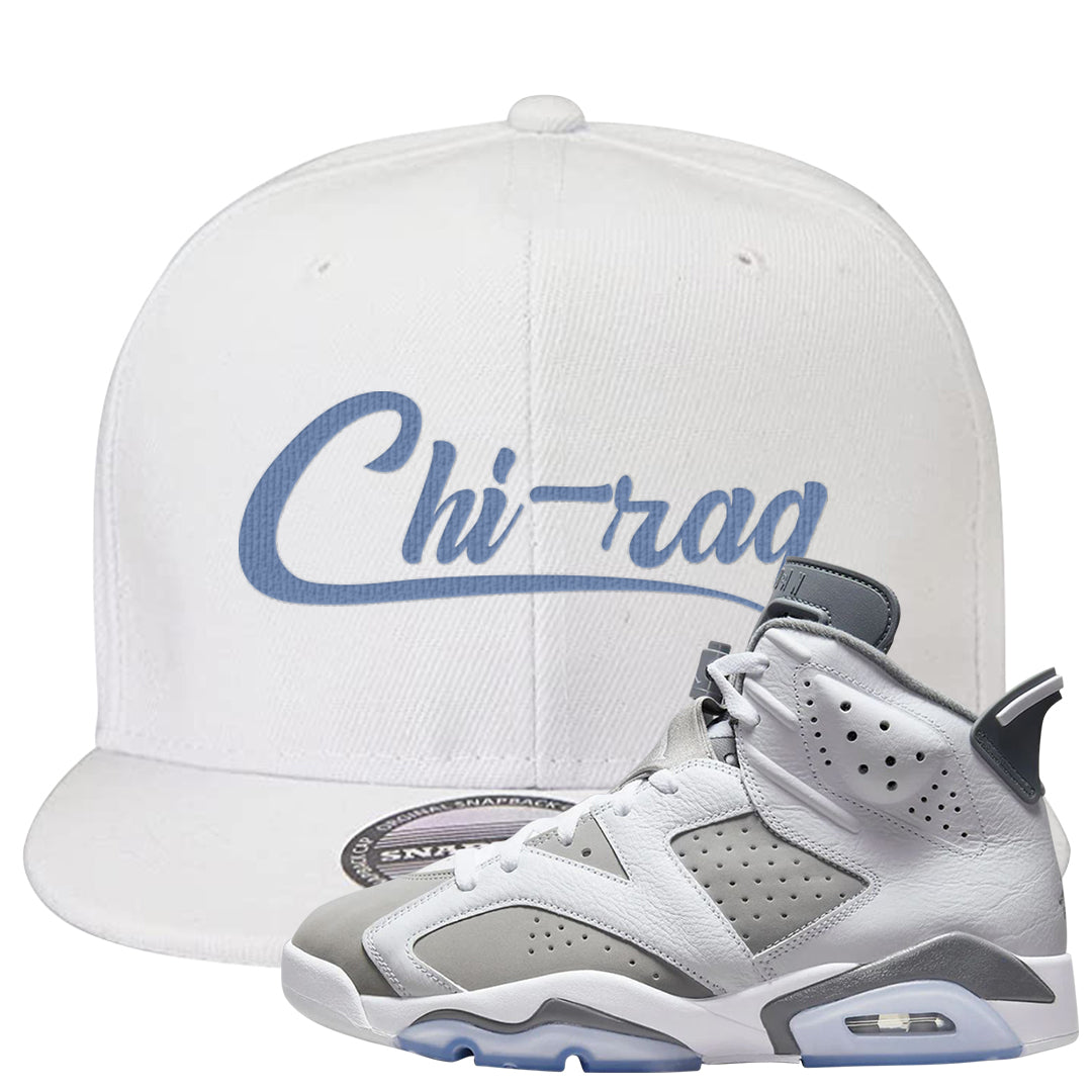 Cool Grey 6s Snapback Hat | Chiraq, White