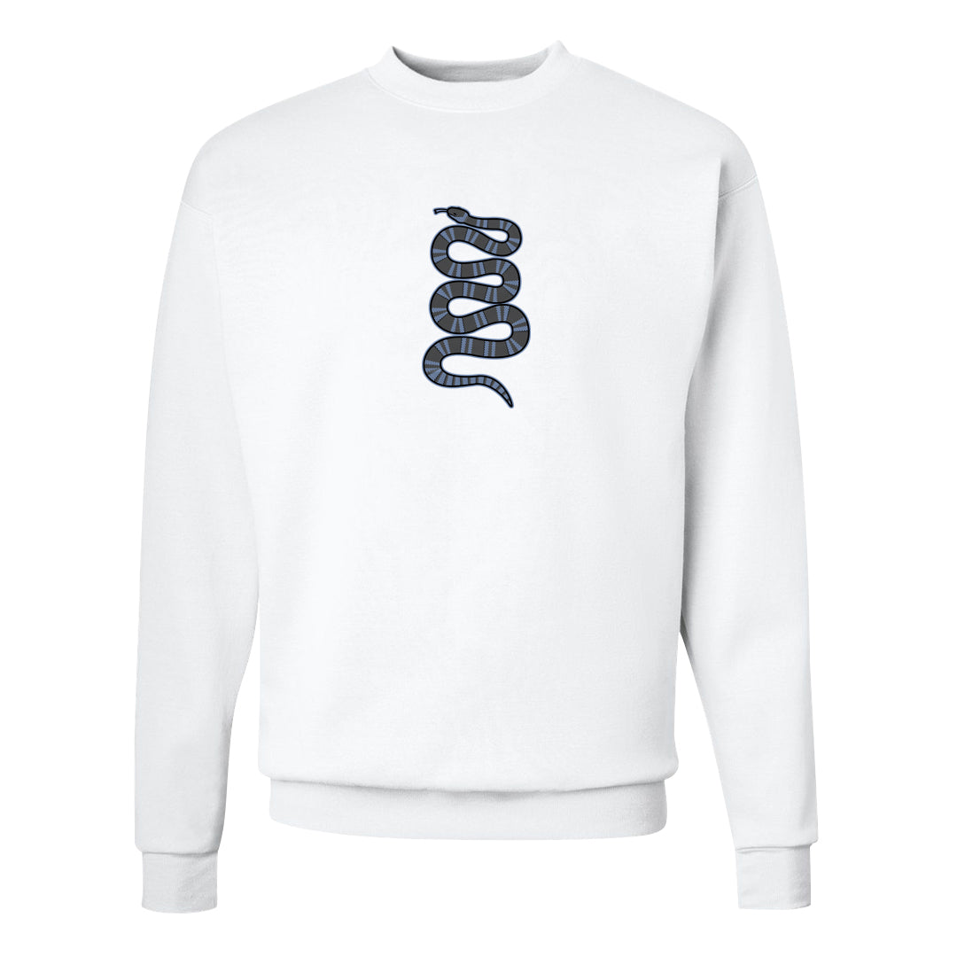 Cool Grey 6s Crewneck Sweatshirt | Coiled Snake, White