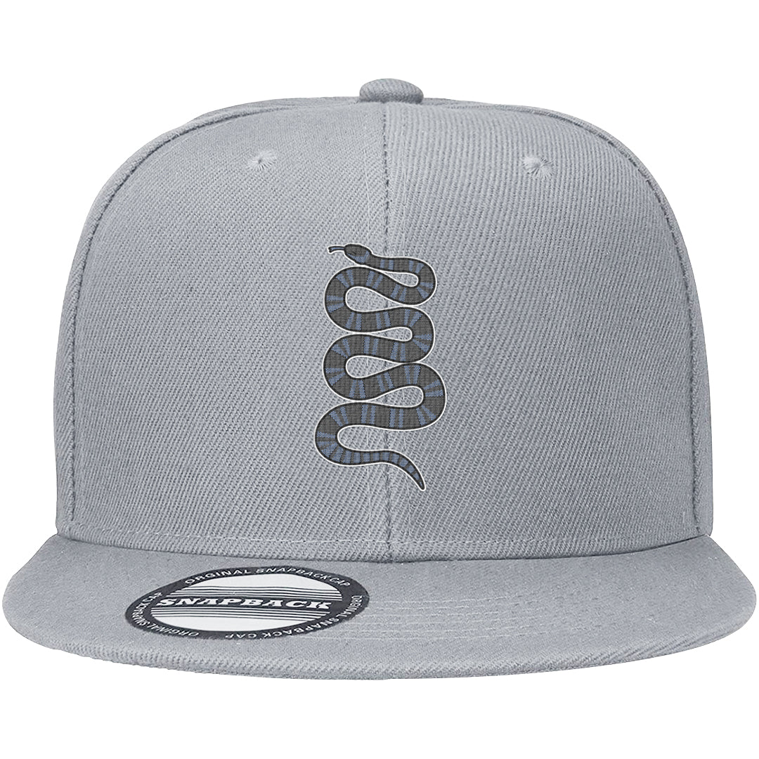Cool Grey 6s Snapback Hat | Coiled Snake, Light Gray