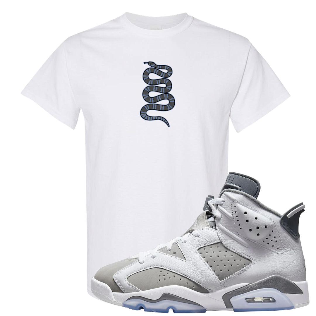 Cool Grey 6s T Shirt | Coiled Snake, White