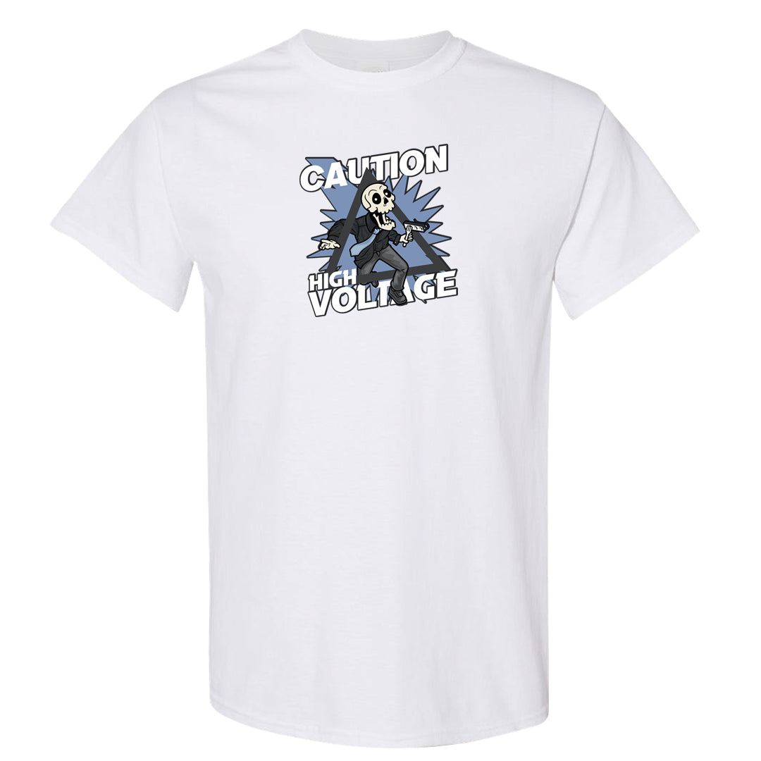 Cool Grey 6s T Shirt | Caution High Voltage, White