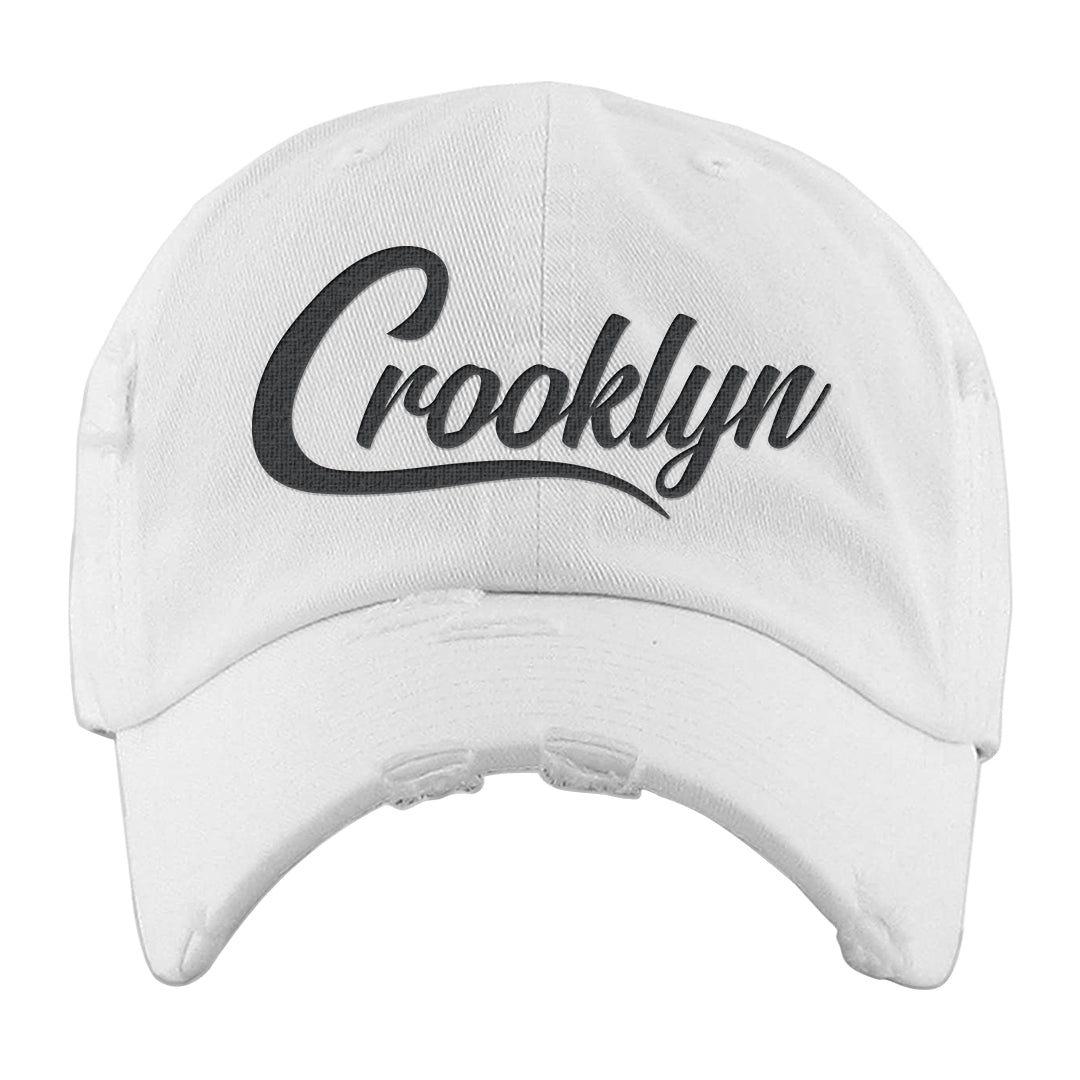 Cool Grey 6s Distressed Dad Hat | Crooklyn, White