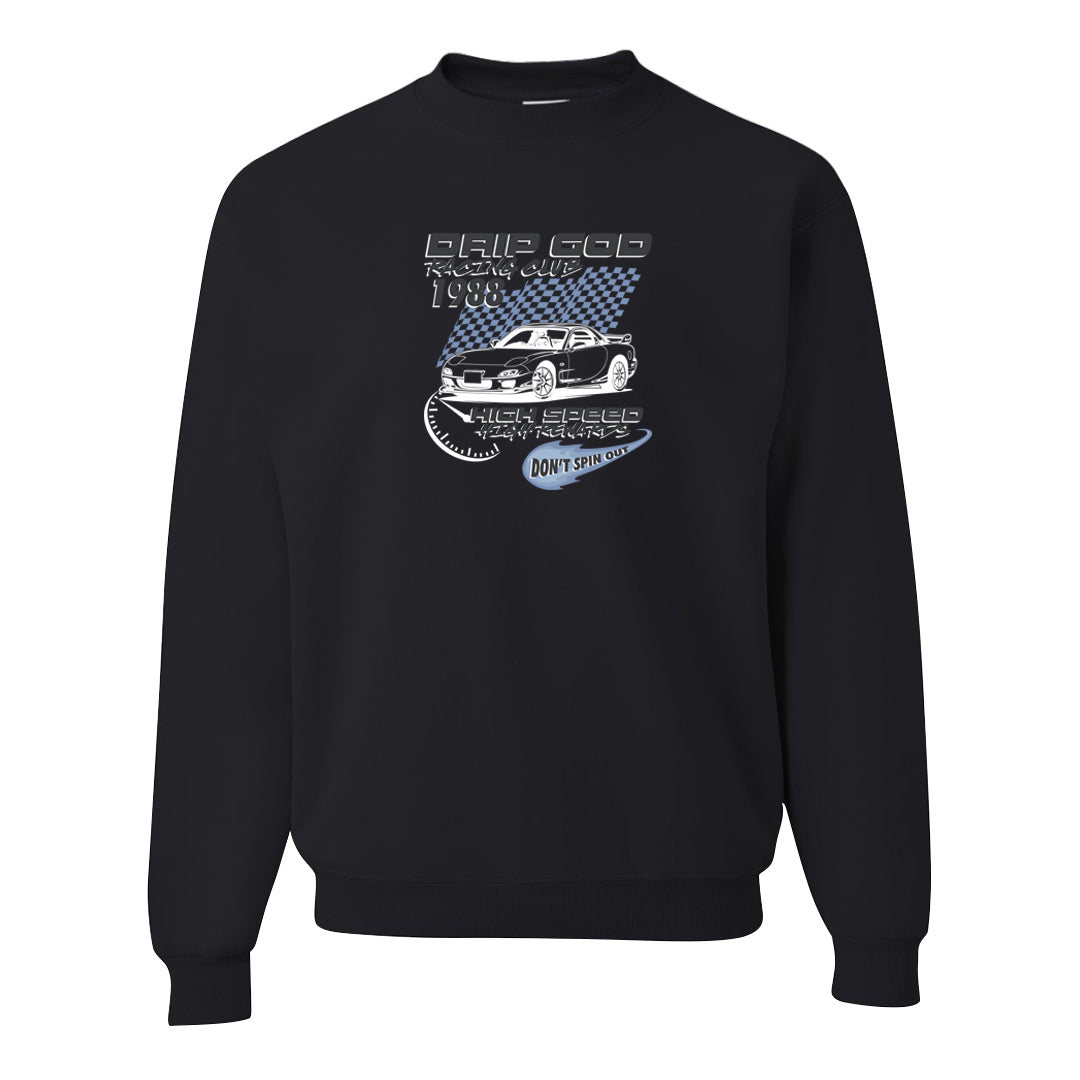 Cool Grey 6s Crewneck Sweatshirt | Drip God Racing Club, Black