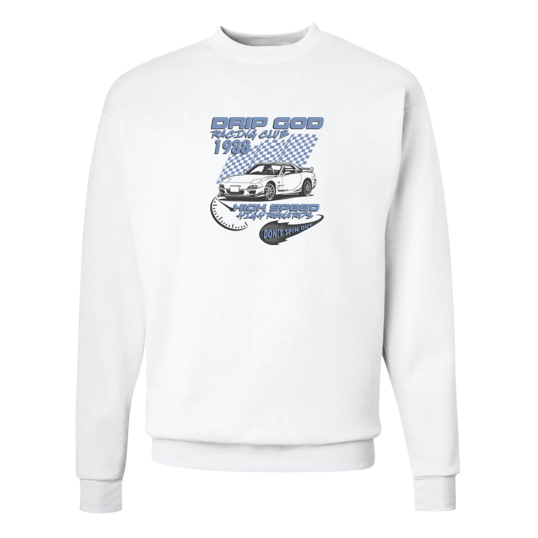 Cool Grey 6s Crewneck Sweatshirt | Drip God Racing Club, White