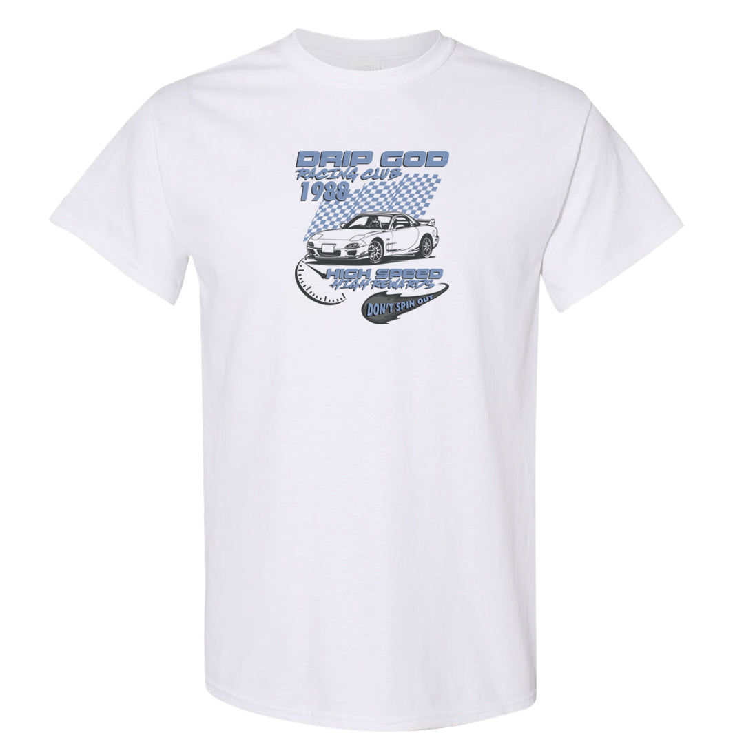 Cool Grey 6s T Shirt | Drip God Racing Club, White