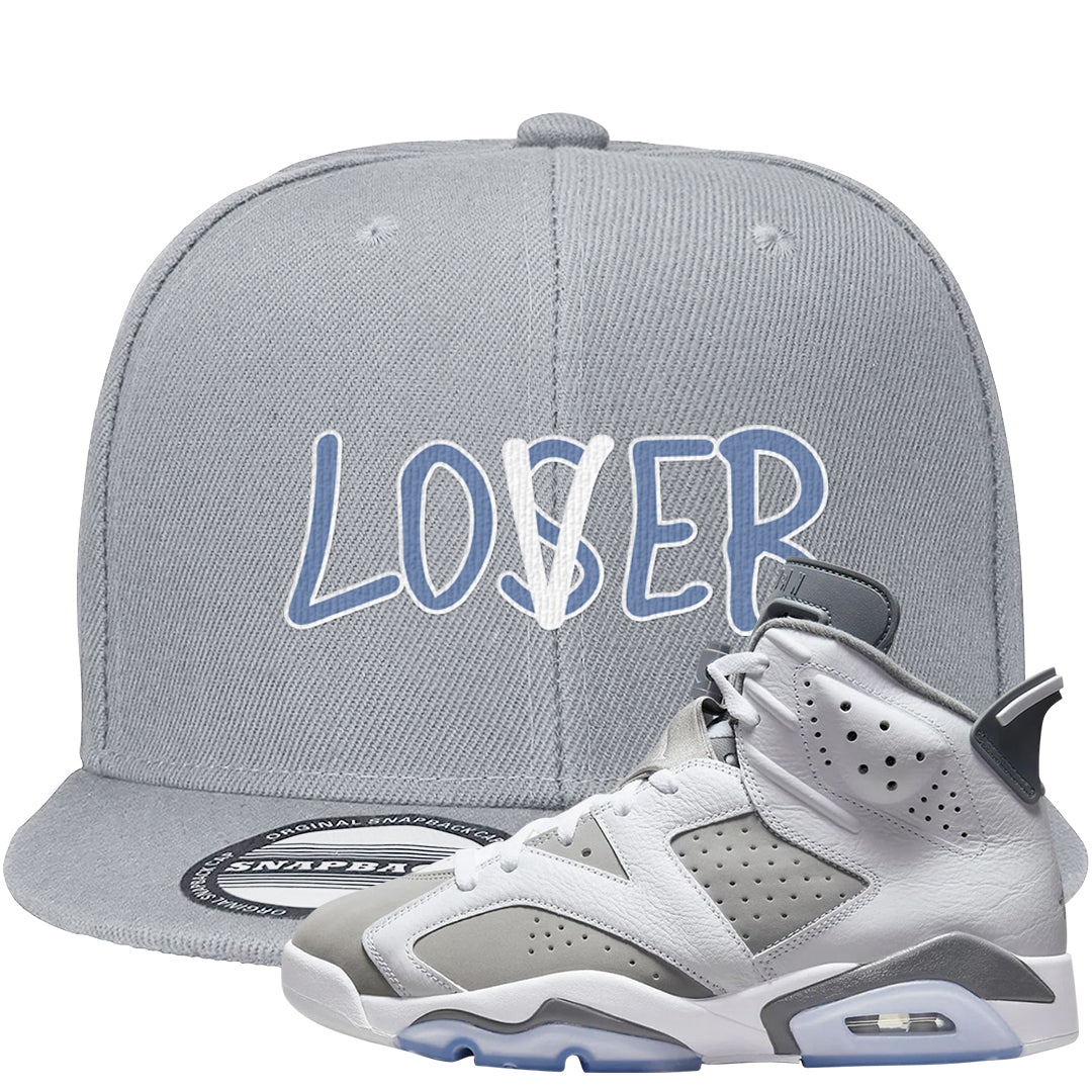 Cool Grey 6s Snapback Hat | Lover, Light Gray