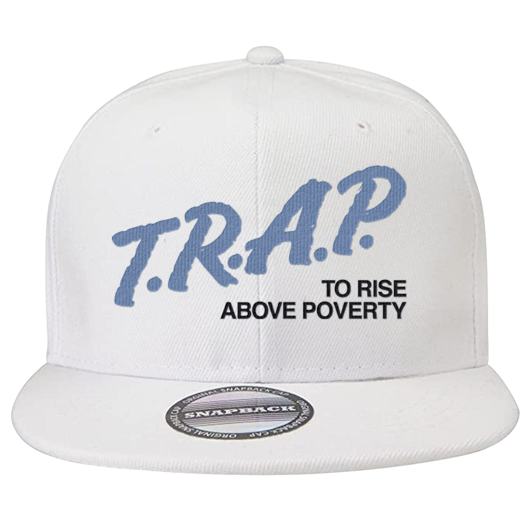 Cool Grey 6s Snapback Hat | Trap To Rise Above Poverty, White