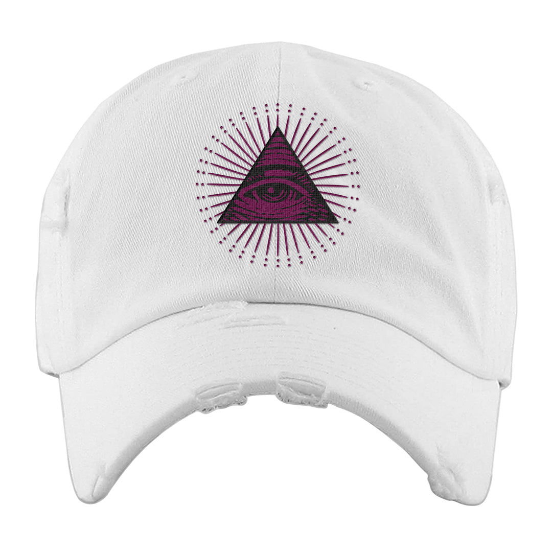 Golf NRG 6s Distressed Dad Hat | All Seeing Eye, White