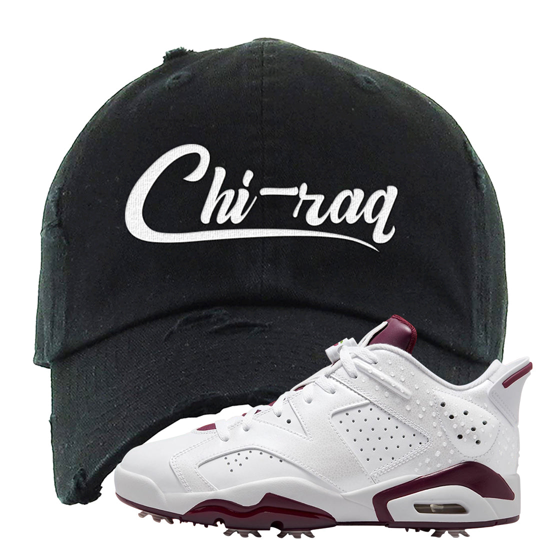 Golf NRG 6s Distressed Dad Hat | Chiraq, Black