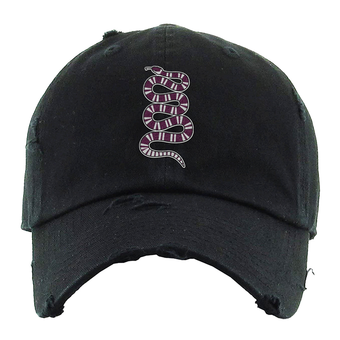 Golf NRG 6s Distressed Dad Hat | Coiled Snake, Black