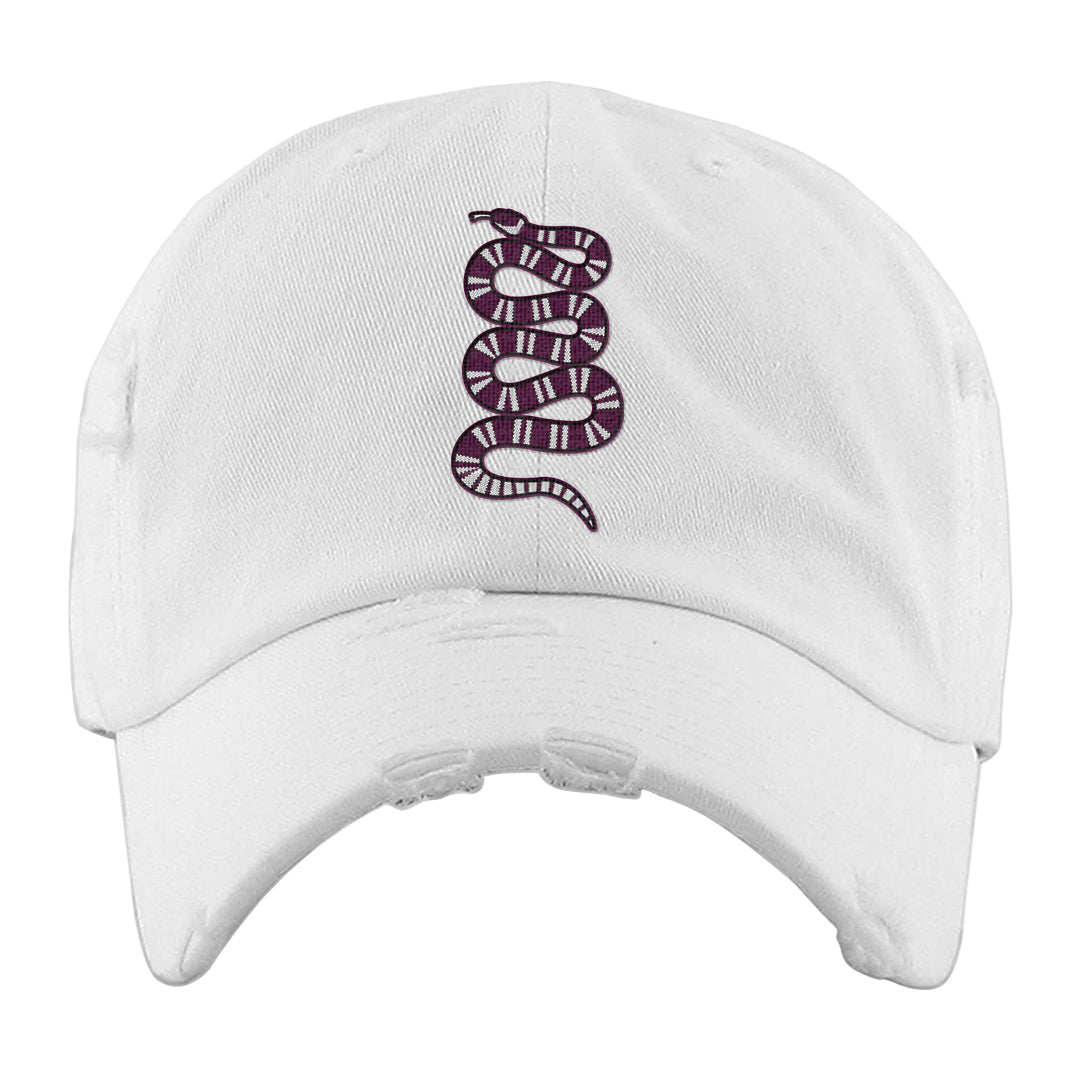 Golf NRG 6s Distressed Dad Hat | Coiled Snake, White